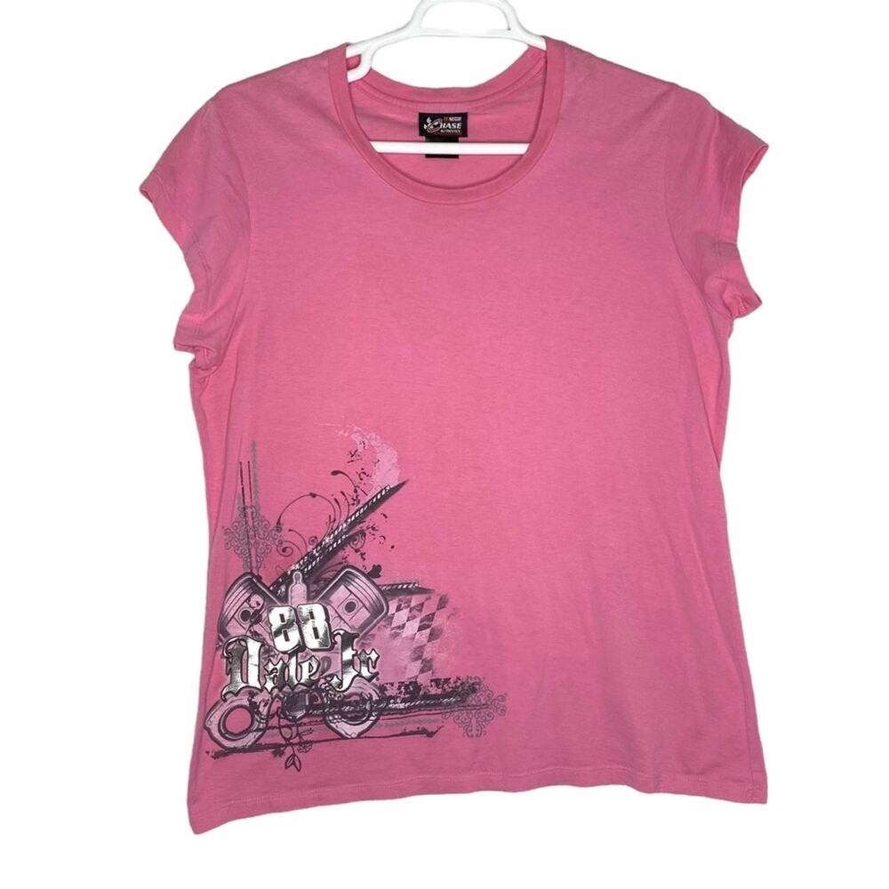 Chase Authentics NASCAR Dale Earnhardt Jr 88 T-Shirt Pink Graphic Sz XL McBling
